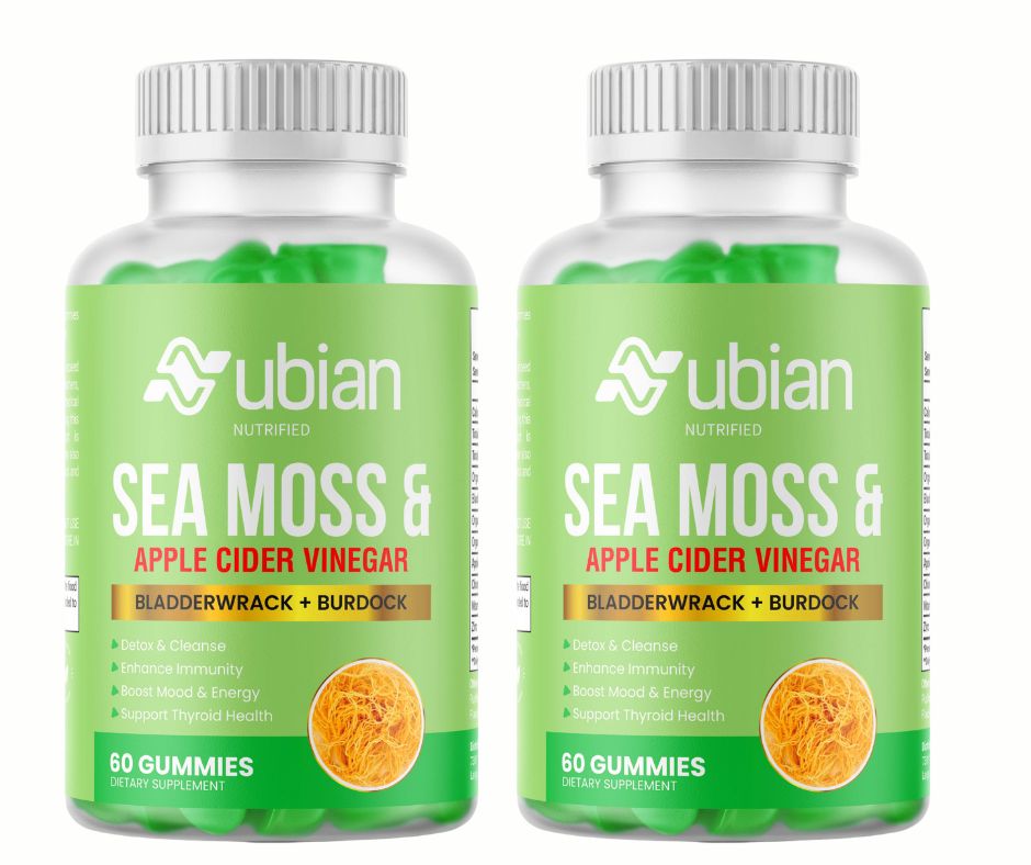 Nubian Nutrified Sea Moss & Apple Cider Vinegar Gummies with Bladderwrack & Burdock