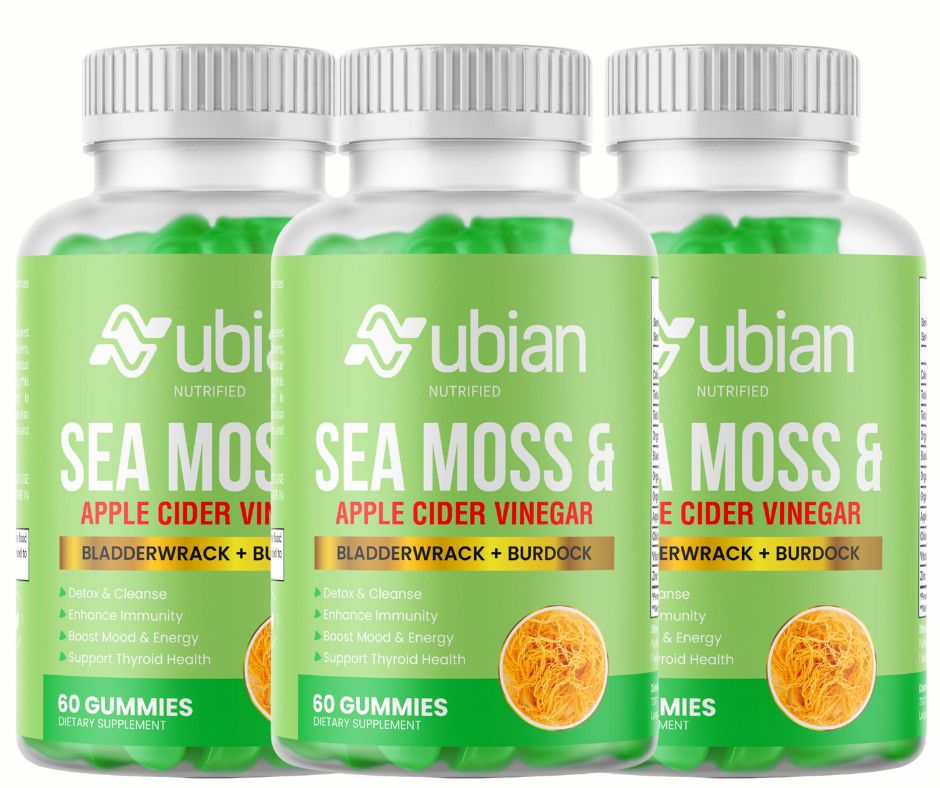 Nubian Nutrified Sea Moss & Apple Cider Vinegar Gummies with Bladderwrack & Burdock