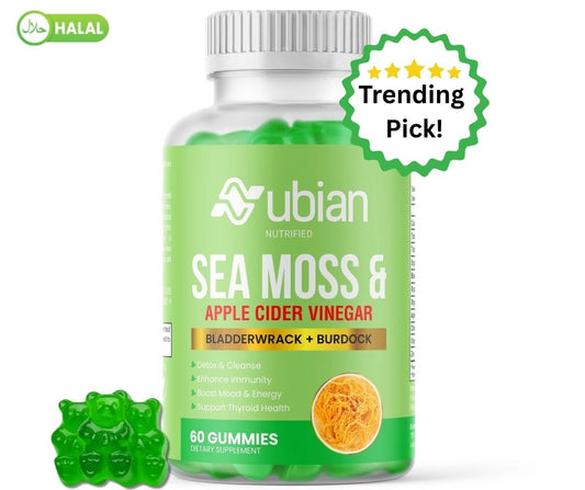 Nubian Nutrified Sea Moss & Apple Cider Vinegar Gummies with Bladderwrack & Burdock