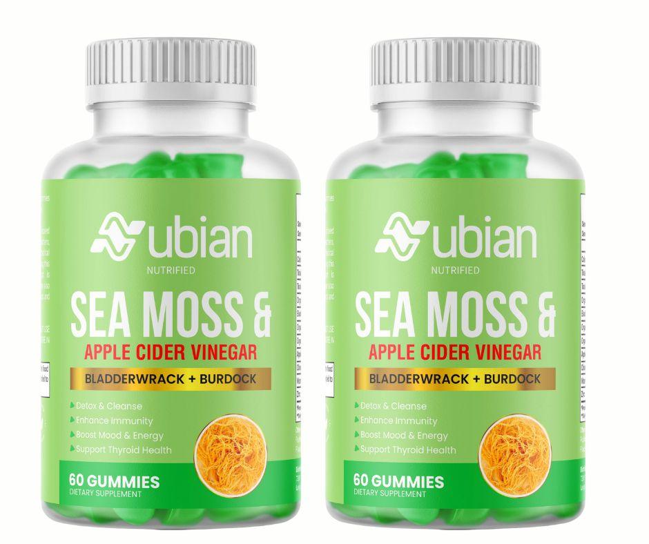 Nubian Nutrified Sea Moss & Apple Cider Vinegar Gummies with Bladderwrack & Burdock