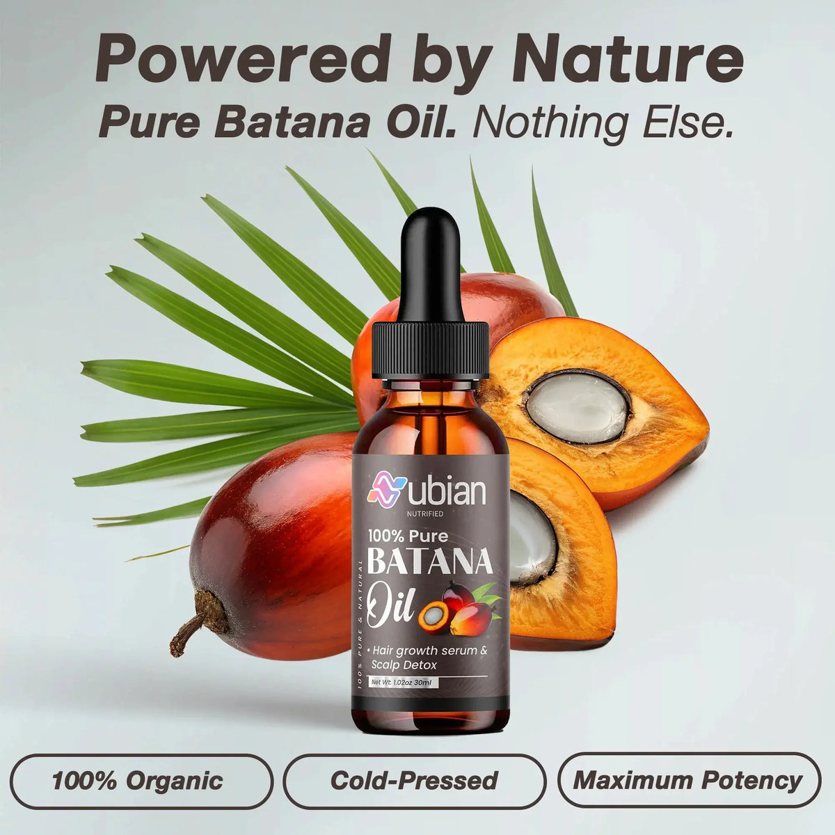 Pure Batana Oil for hair growth and scalp detox, 100% organic and cold-pressed