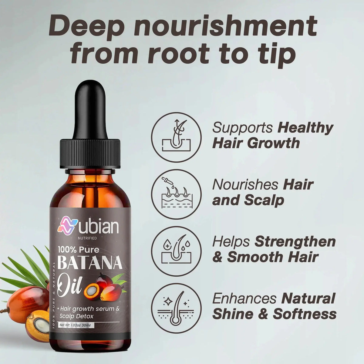 100% Pure Batana Oil for healthy hair growth, nourishment, and shine with natural ingredients