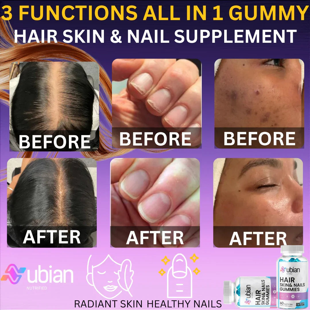 Nubian Nutrified Hair Skin & Nail Gummies With Collagen and Biotin