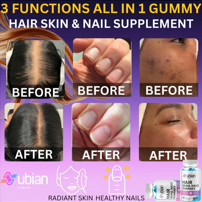 Nubian Nutrified Hair Skin & Nail Gummies With Collagen and Biotin