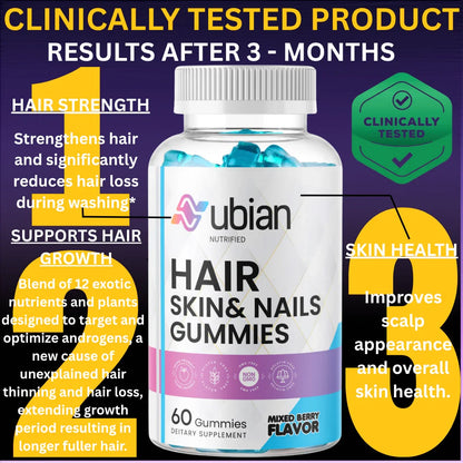 Nubian Nutrified Hair Skin & Nail Gummies With Collagen and Biotin