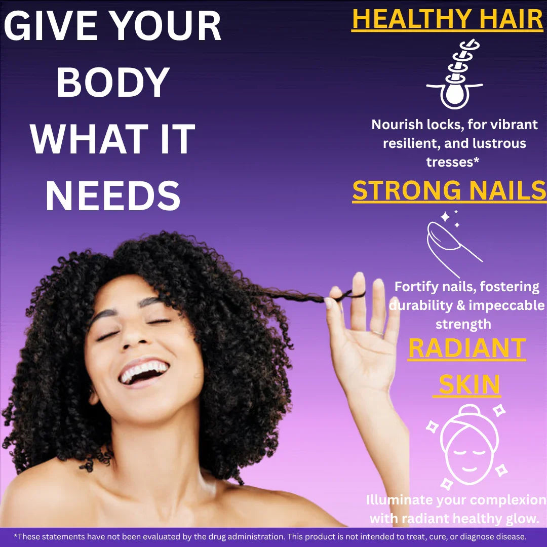 Nubian Nutrified Hair Skin & Nail Gummies With Collagen and Biotin
