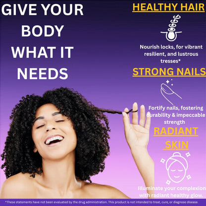 Nubian Nutrified Hair Skin & Nail Gummies With Collagen and Biotin