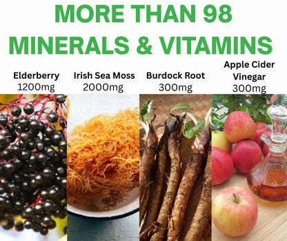 Nubian Nutrified Sea Moss & Apple Cider Vinegar Gummies with Bladderwrack & Burdock