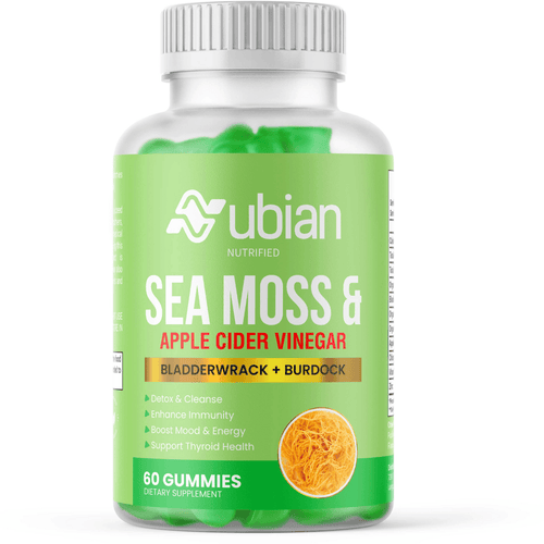 Nubian Nutrified Sea Moss Gel & Apple Cider Vinegar Gummies with Bladderwrack & Burdock
