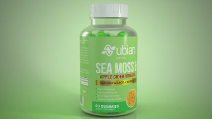 Nubian Nutrified Sea Moss Gel & Apple Cider Vinegar Gummies with Bladderwrack & Burdock